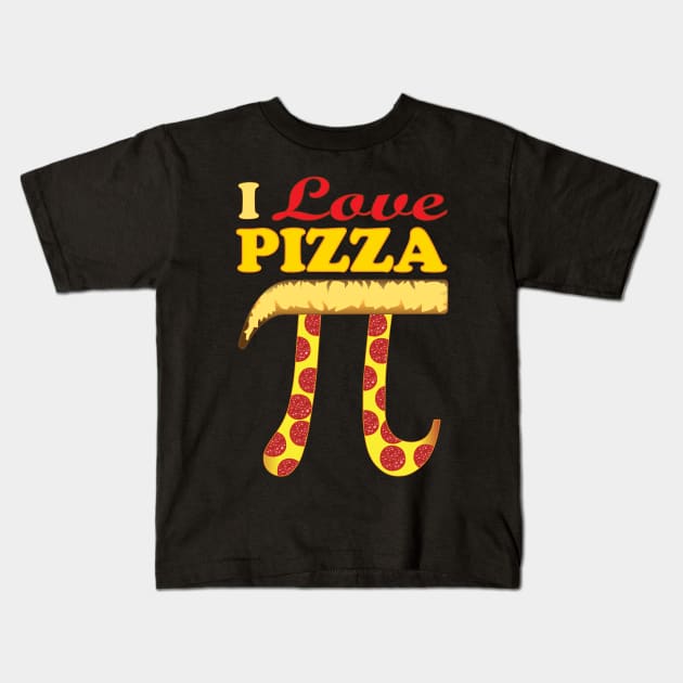 I Love Pizza - Pi Symbol Kids T-Shirt by PEHardy Design